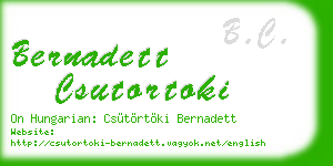 bernadett csutortoki business card
